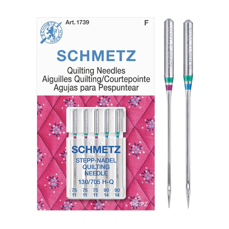 SCHMETZ Quilting Needles - Assorted Sizes - 3-75/11, 2-90/14, 5-Needle Cards, Pack of 10 - Image 3